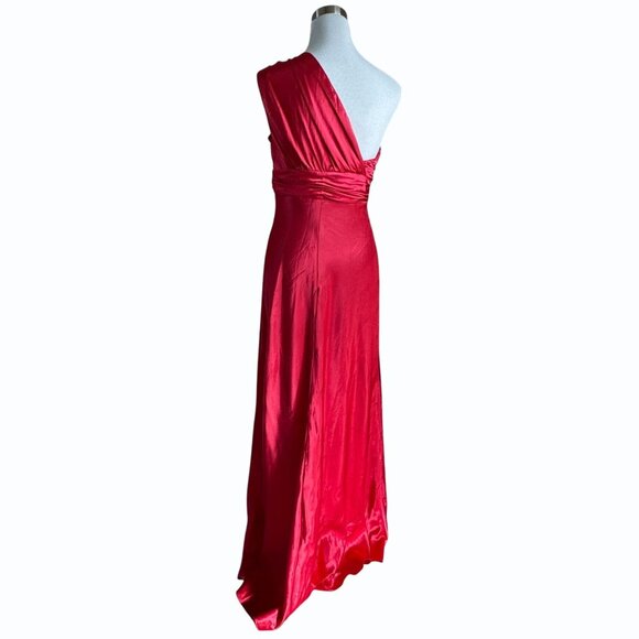 Adrianna Papell Hailey Logan Red Formal Gown Size 11/12 Rhinestone Prom y2k - Picture 7 of 12